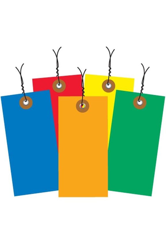 Brand Tyvek Prewired Shipping Tags, 3 1/4" x 1 5/8", Red, Pack Of 100