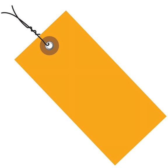 Office Depot® Brand Tyvek® Prewired Shipping Tags, 3 3/4" x 1 7/8", Orange, Pack Of 100