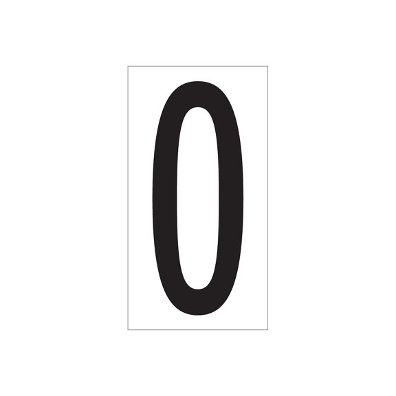 Office Depot Brand Vinyl Warehouse Labels, DL9300, Number 0, 3 1/2", Black/White, Case Of 50