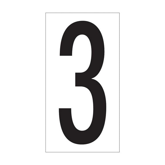 Office Depot Brand Vinyl Warehouse Labels, DL9303, Number 3, 3 1/2", Black/White, Case Of 50