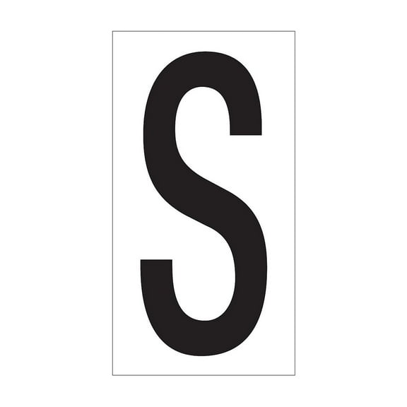 Office Depot Brand Vinyl Warehouse Labels, DL9310S, Letter S, 3 1/2", Black/White, Case Of 50