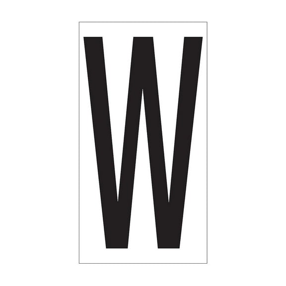 Office Depot® Brand Vinyl Warehouse Labels, DL9310W, Letter W, 3 1/2", Black/White, Case Of 50