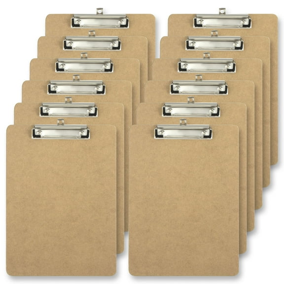 Office Depot Brand Wood Clipboards, 9" x 12-1/2", 100% Recycled Wood, Light Brown, Pack Of 12 Clipboards