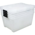 thumbnail image 1 of Office Depot® Brand by GreenMade® Instaview Storage Container With Latch Handles/Snap Lids, 45 Qt, 16-1/2" x 15-3/4" x 21-1/2", Clear, Pack Of 4, 1 of 3