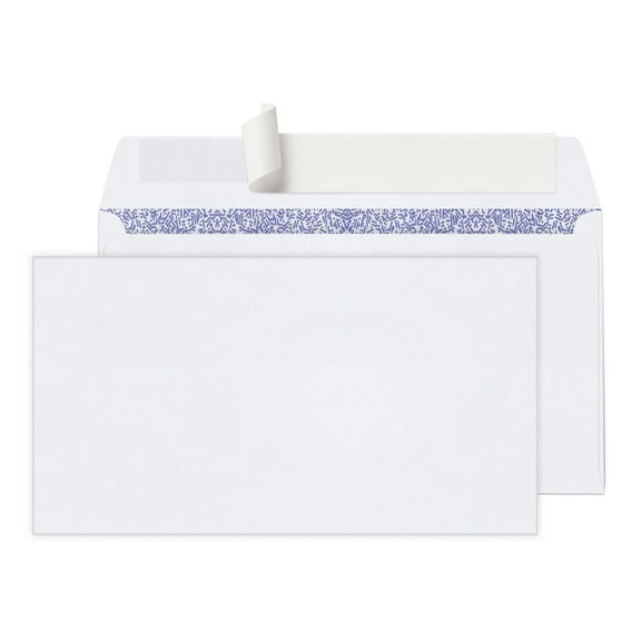 Office Depot Clean Seal(TM) Security Envelopes, #6 3/4 (3 5/8in. x 6 1/2in.), White, Box Of 100, 78185