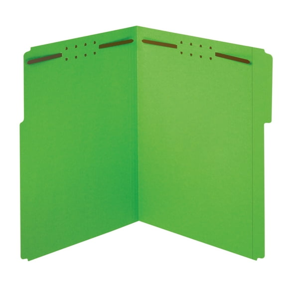 Office Depot Color Fastener File Folders, Letter Size, Green, Pack Of 50, OD22140GW