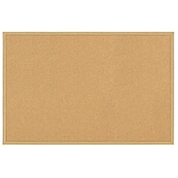Office Depot Cork Board, 18" x 24", Tan Cork, Light Oak Frame