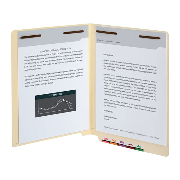 Office Depot End Tab Fastener Folders, 2 Bonded Fasteners, Straight-Cut Tabs, Letter Size, Manila, Box Of 50, OM01434