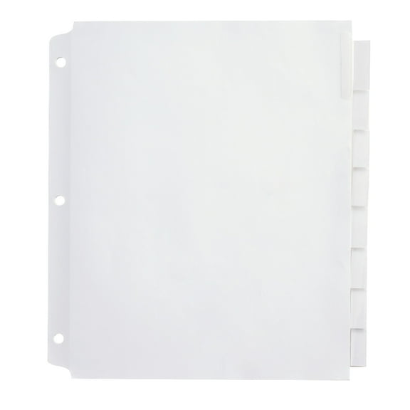 Office Depot Insertable Extra-Wide Dividers With Big Tabs, Clear, 8-Tab, OD14796