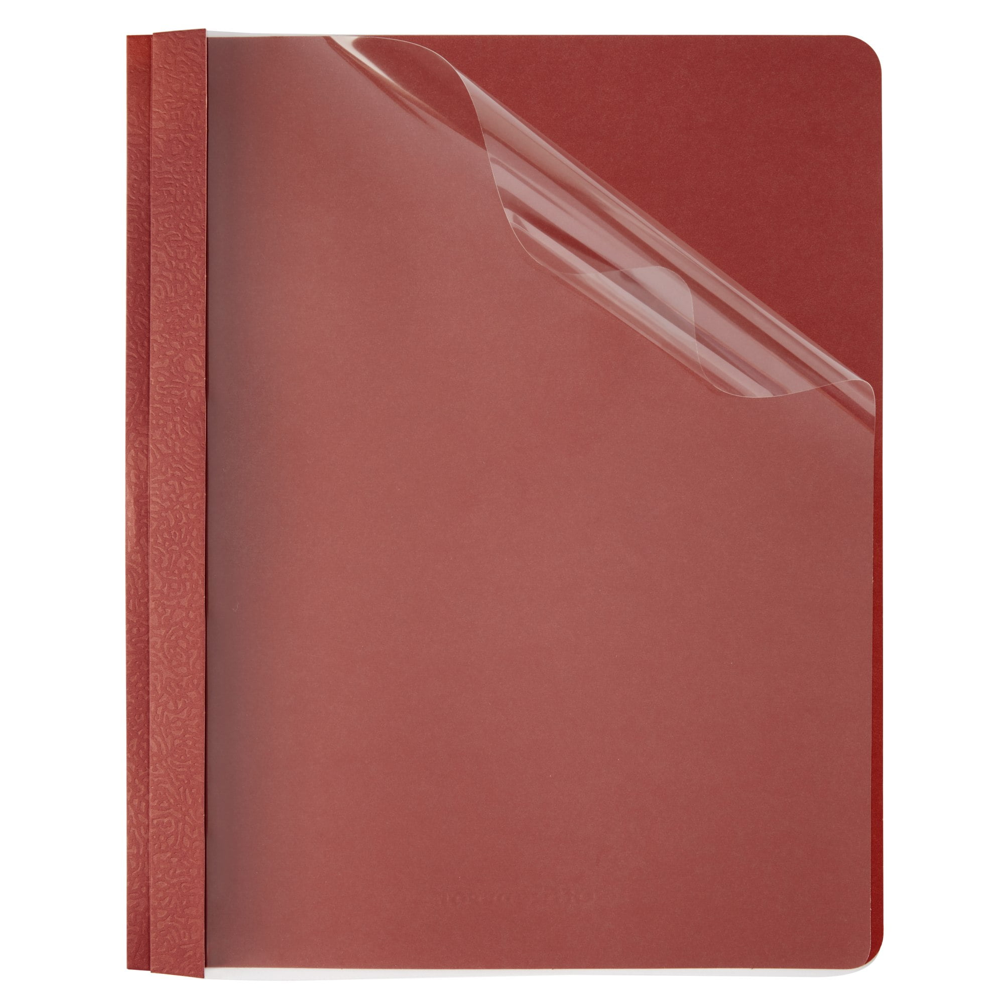 Office Depot Leatherette ClearFront Report Covers, Red, Pack Of 10