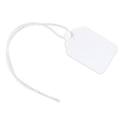 Office Depot Merchandise Tags, Size 5, 1.09in. x 1.75in., White, Pack Of 100, XS007003A