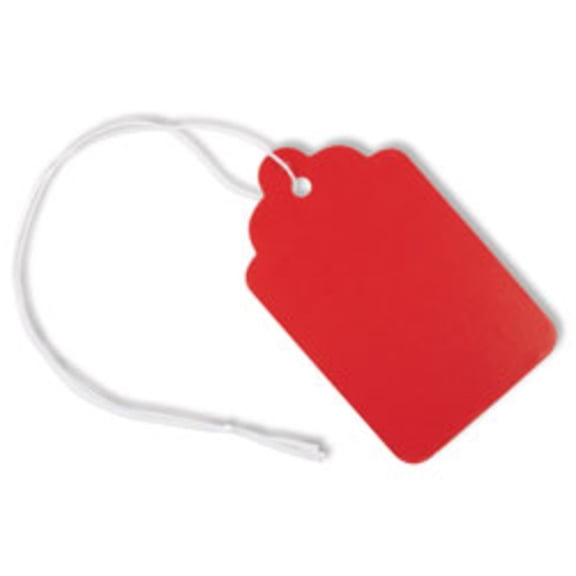 Office Depot Merchandise Tags, Size 8, 1.69in. x 2.75in., Red, Pack Of 50, XS007010