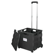 Office Depot Mobile Folding Cart With Lid, 16in.H x 18in.W x 15in.D, Black, 50801