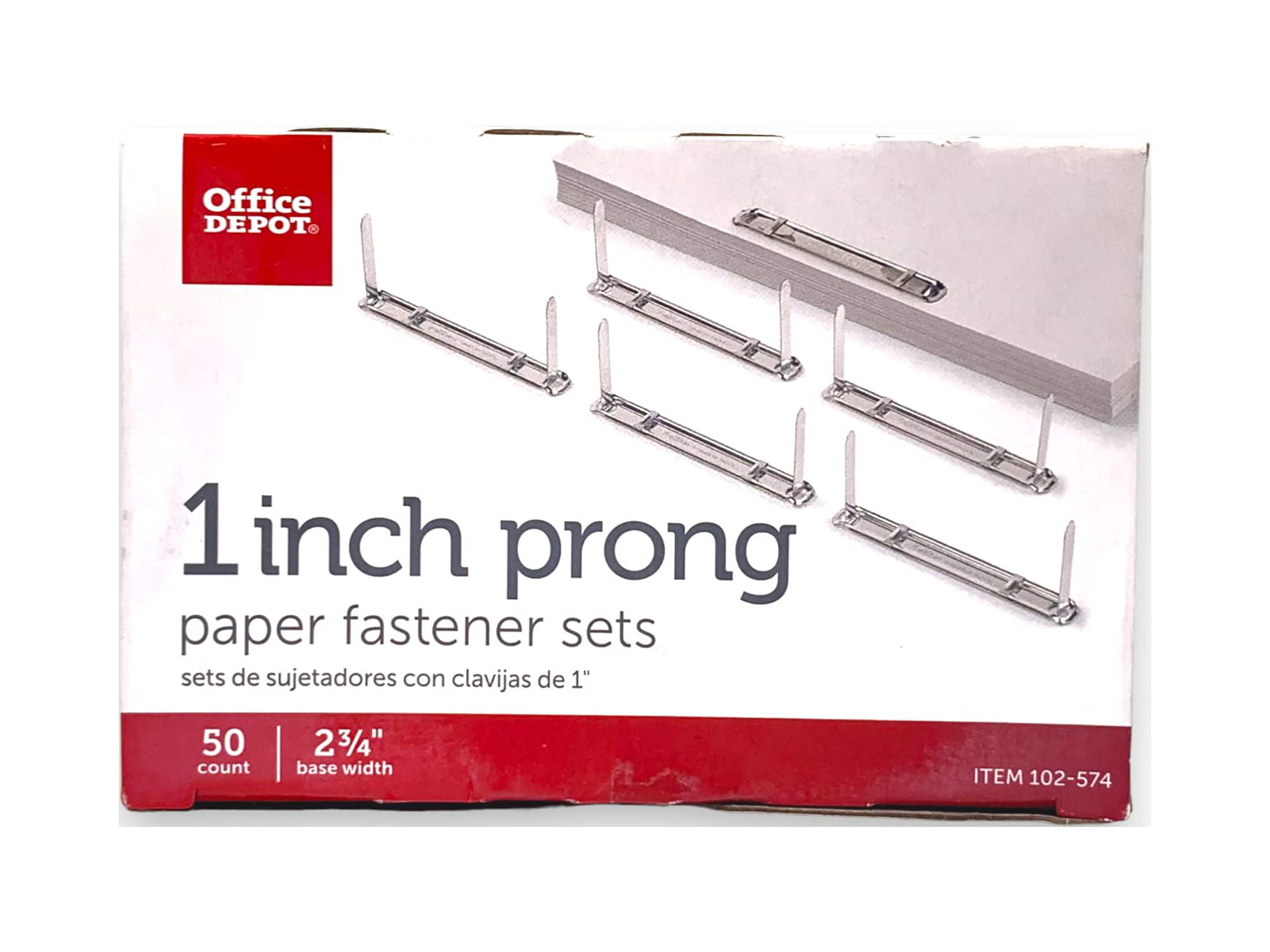 Silver Metal Prong Fastener Bases for Office Use, 2-3/4 inch
