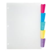 Office Depot Plastic Dividers With Insertable Rounded Tabs, Assorted Colors, 5-Tab, 3585478222