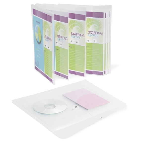 Office Depot Poly String Envelopes, Letter Size, Clear, Pack Of 10, 9106