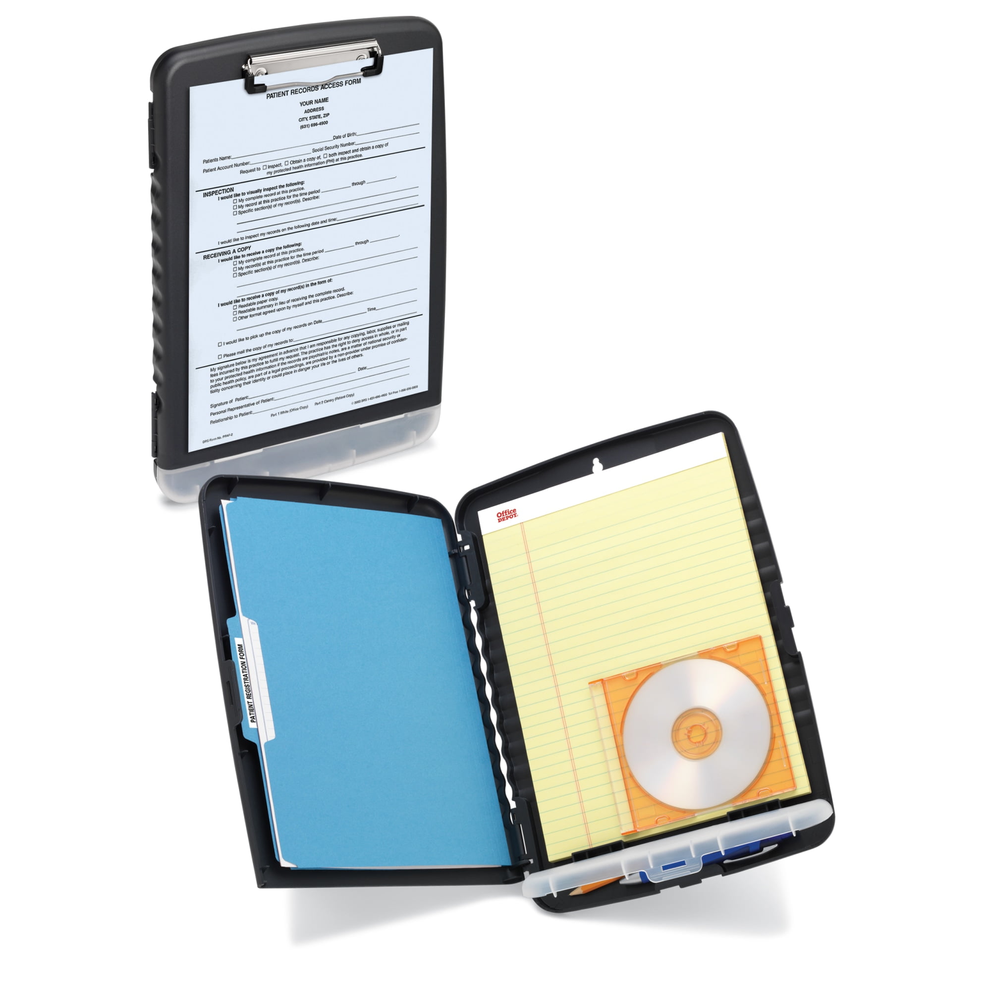 Walmart Deal of Office Depot Portable Clipboard Storage Box, Letter Size, Charcoal, 10030