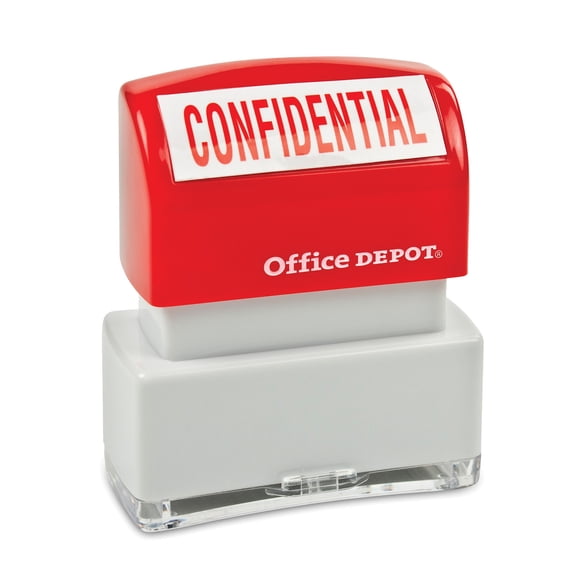 Office Depot Pre-Inked Message Stamp, ""Confidential"", Red, 035557