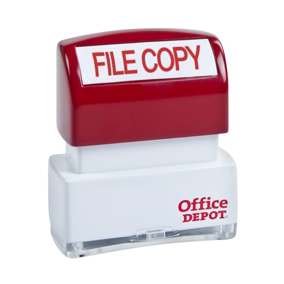 Office Depot Pre-Inked Message Stamp, ""File Copy"", Red, 035551