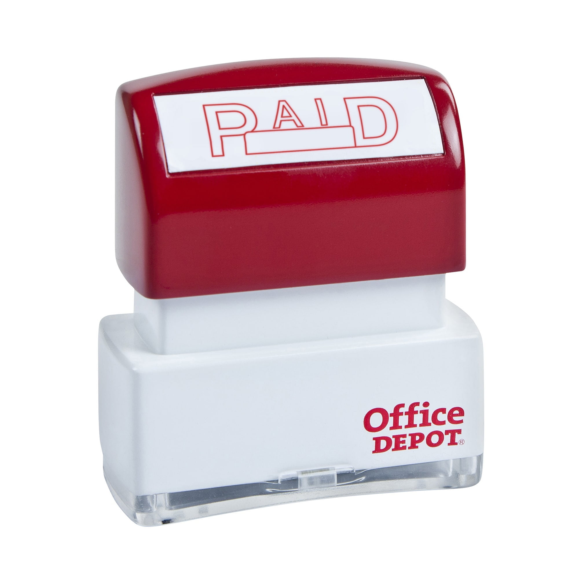Office Depot Pre-Inked Message Stamp, ""Paid"", Red, 035563