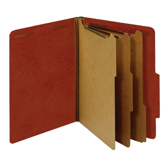 Office Depot Pressboard Classification Folders With Fasteners, Letter Size, 100% Recycled, Red, Pack Of 10, OD24092