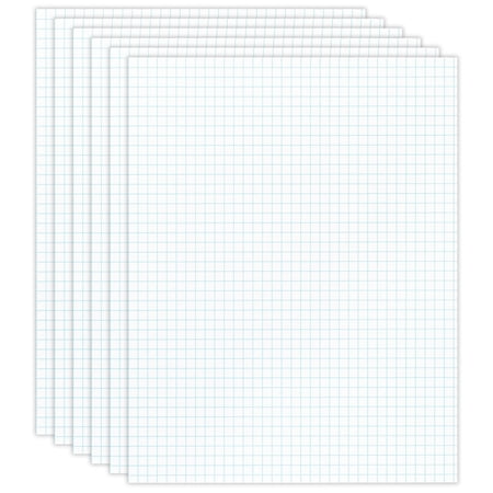Office Depot Quadrille Pads, 4 x 4 Squares/Inch, 25 Sheets, White, Pack Of 6, 99476