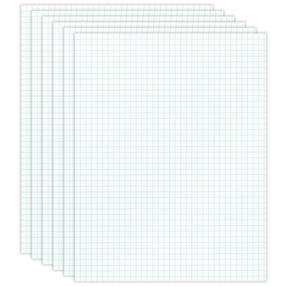 Office Depot Quadrille Pads, 4 x 4 Squares/Inch, 25 Sheets, White, Pack Of 6, 99476