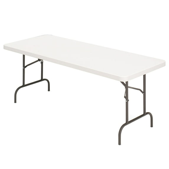 Office Depot(R) Brand Molded Plastic-Top Folding Table, 29"H x 96in.W x 30in.D, Gray Granite