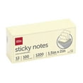 thumbnail image 1 of Office Depot(R) Self-Stick Notes, 1 1/2in. x 2in., 100 Sheets Per Pad, Yellow, Pack of 12, 1 of 2