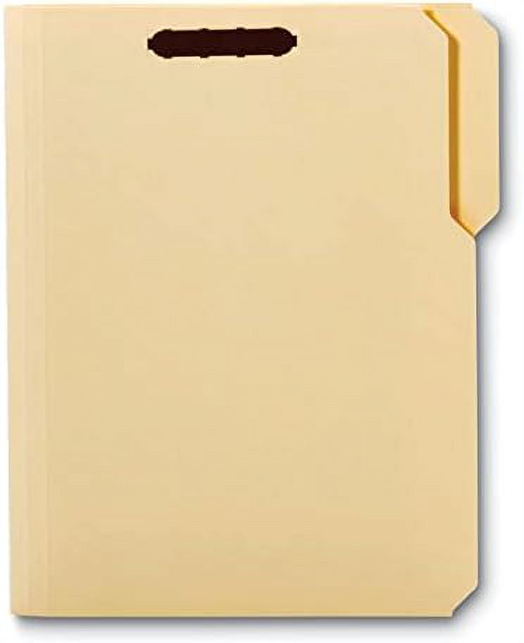 Office Depot Reinforced Manila Folder With Embossed Fasteners, 1/3 Cut Tabs, Letter Size, Box Of