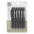thumbnail image 1 of Office Depot® Retractable Ballpoint Pens With Grip, Medium Point, 1.0 mm, Black Barrel, Black Ink, Pack Of 6, 1 of 2