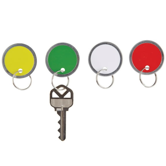 Office Depot Round Key Tags, 1.25in. Diameter, Assorted Colors, Pack Of 50, XS007001A