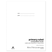 Office Depot Schoolmate Composition Book, 7 7/8in. x 10in., Primary Ruled, 40 Sheets, 4170722