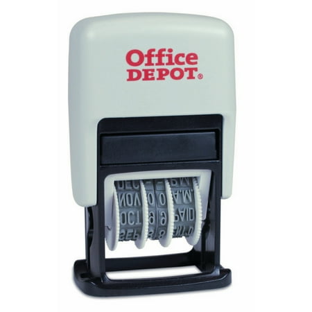 Office Depot Self-Inking 3-In-1 Micro Dater, Red/Blue, 032538