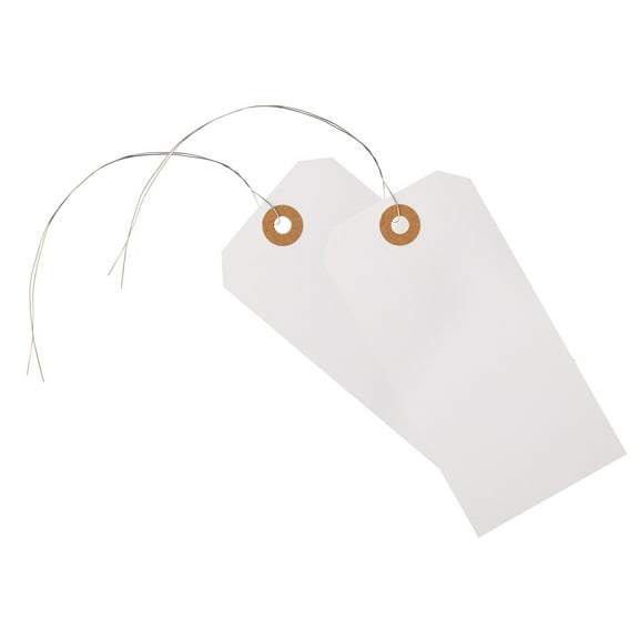 Office Depot Shipping Tags With Wires, 4 3/4in. x 2 3/8in., Pack Of 100, XS007005A