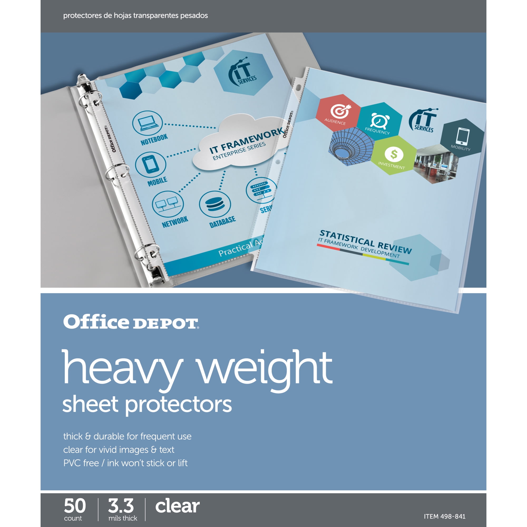 Office Depot TopLoading Sheet Protectors, Heavyweight, Clear, Pack Of