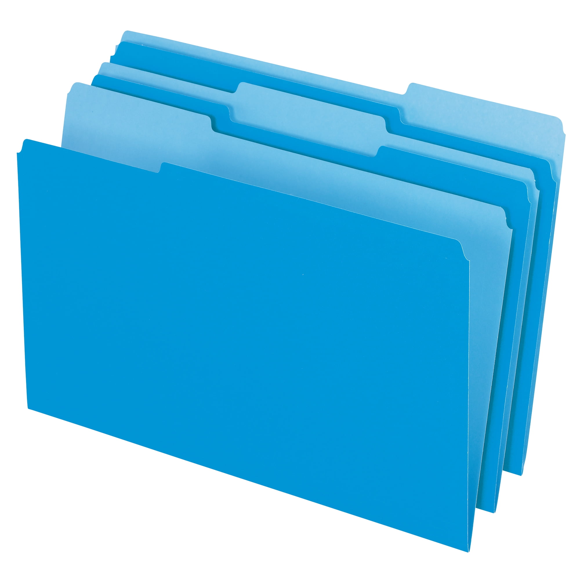 Office Depot Top Tab Color File Folders, 1/3 Cut, Legal Size, Blue ...