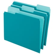 Office Depot Two-Tone Color File Folders, 1/3 Tab Cut, Letter Size, Teal, Box Of 100, OD152 1/3 TEA