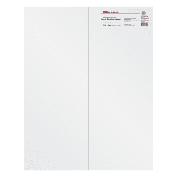 Office Depot Vanishing Grid Presentation Tri-Fold Foam Board, 22in. x 28in., White, 12080