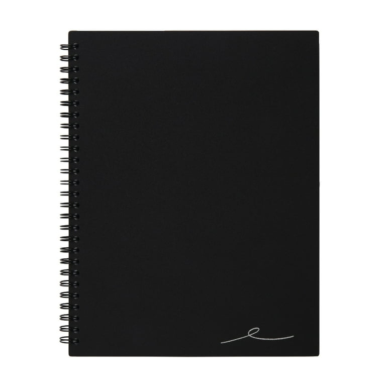 Wirebound Soft-Cover Notebook, 1-Subject, Narrow Rule, Black Cover, (80) 11 x 8.5 Sheets Wirebound Soft-Cover Notebook, 1-Subject, Narrow Rule, Black Cover, (80) 11 x 8.5 Sheets