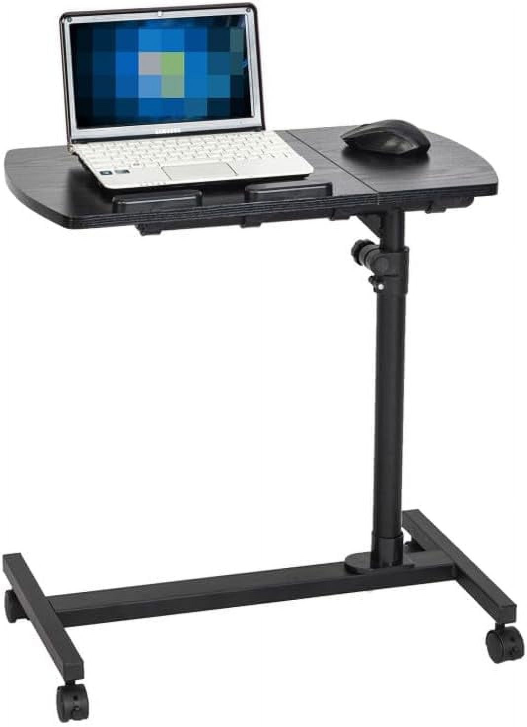 Office Desk 4 Wheels Lifting Computer Desk Cart, Tilting Laptop Bed ...