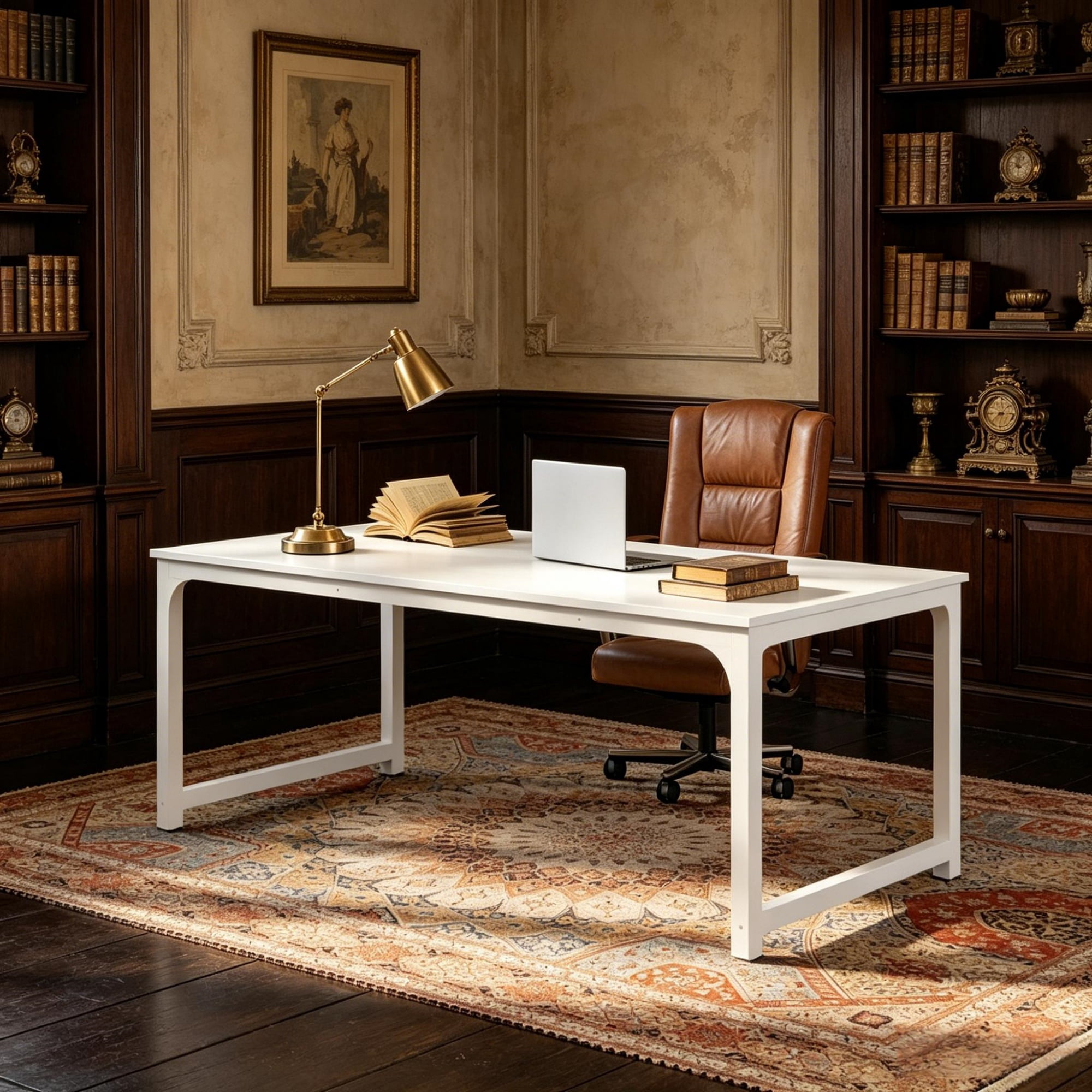 Office Desk, 62.99 in x 31.49 in Conference Table, Seats 6