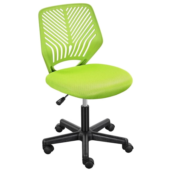 Office Desk Chair Armless Swivel Computer Chair Low-Back Task Chair with Lumbar Support & Height Adjustable Study Chair, Green