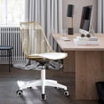 thumbnail image 1 of Office Desk Chair Transparent Back Chair Armless Swivel Computer Chair with Wheels for Living Room Bedroom Office Brown, 1 of 5