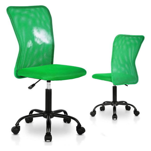 Office Desk Chairs No Arms Mesh Task Chair Ergonomic Computer Chair with Wheels, Armless