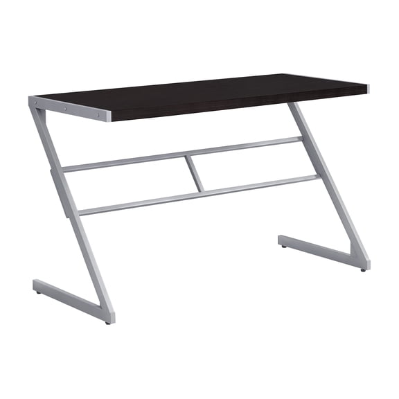 Office Desk Computer Desk, Home Office, Laptop, 48"l, Work, Brown Laminate, Grey Metal, Contemporary, Modern,Work Surface