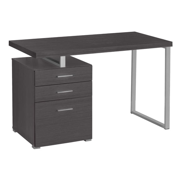 Office Desk Computer Desk, Home Office, Laptop, Left, Right Set-up, Storage Drawers, 48"l, Work, Grey Laminate, Grey Metal, Contemporary, Modern,Work Surface