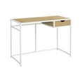 thumbnail image 1 of Office Desk Computer Desk, Home Office, Laptop, Storage Drawer, 42"l, Work, Natural Laminate, White Metal, Contemporary, Modern,Work Surface, 1 of 5