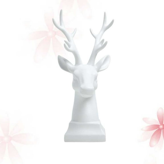 Office Desk Decor Decoration White Table Deer Head Wall Ornament for Wine Cabinet Creative Statue