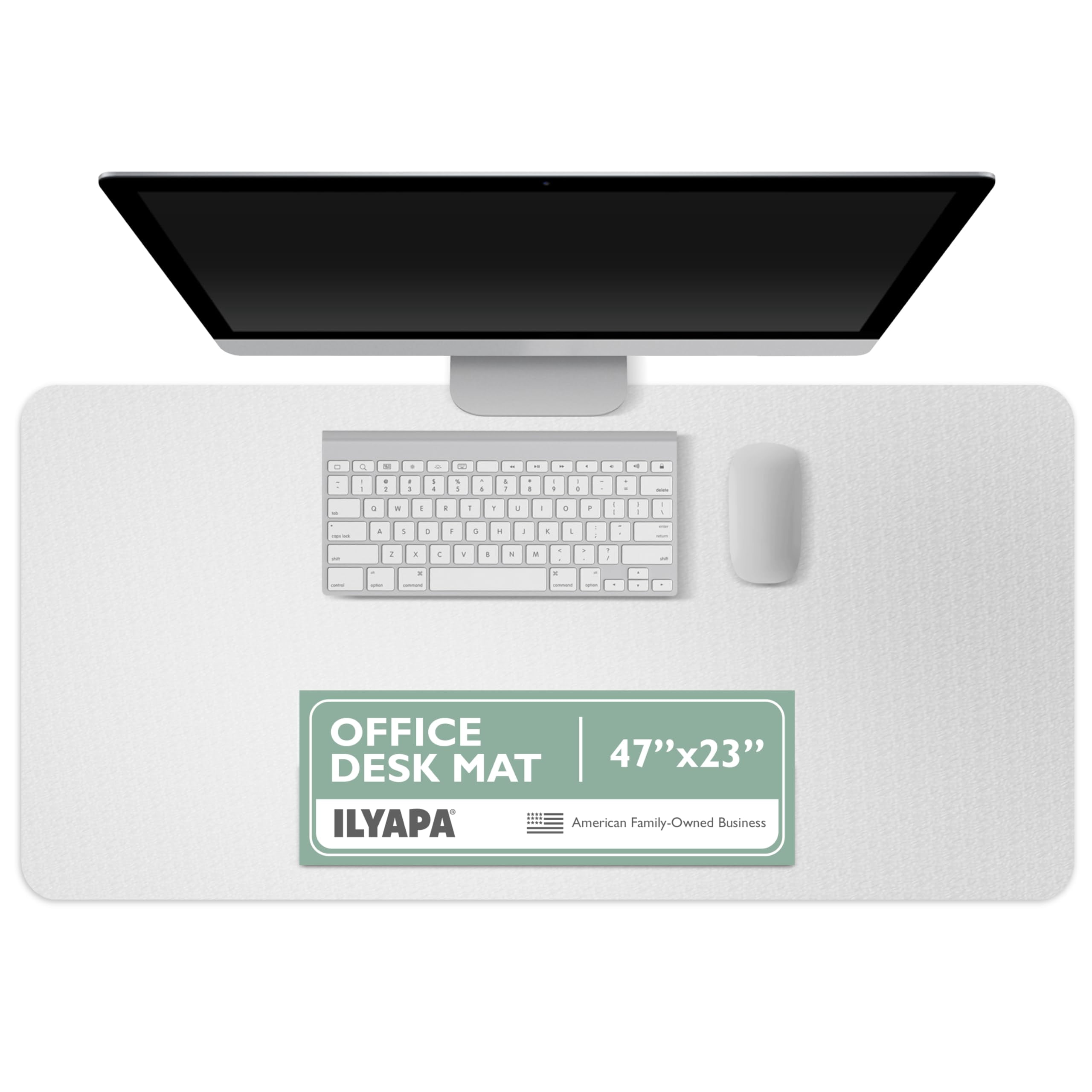 Office Desk Mat Clear Textured - 47 x 23 Inch Plastic Computer Pad for Desk